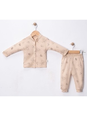 Βρεφικό Σετ Πιτζάμα Για Αγόρι 3-12 Μηνών Ανοιχτό Καφέ