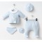 Σετ Νεογέννητο 5Τμχ Για Αγόρι  0-3 Μηνών Μπλε
