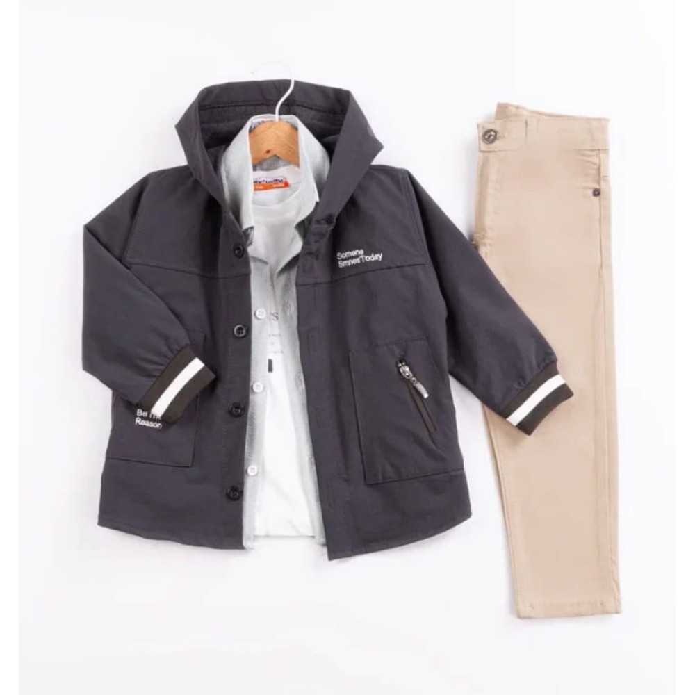 Παιδικό Σετ 4Τμχ Για Αγόρι 5-8 Χρονών Μέντα-Μπεζ