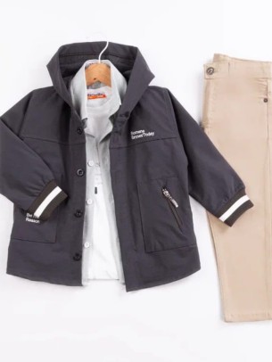 Παιδικό Σετ 4Τμχ Για Αγόρι 5-8 Χρονών Μέντα-Μπεζ