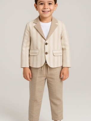 Βρεφικό Σετ 3Τμχ Για Αγόρι 6-24 Μηνών Μπεζ