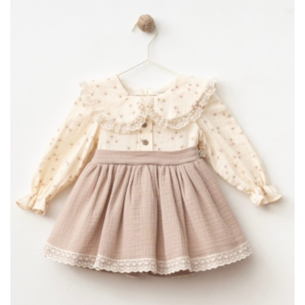 Βρεφικό Φόρεμα 9-24 Μηνών Εκρού