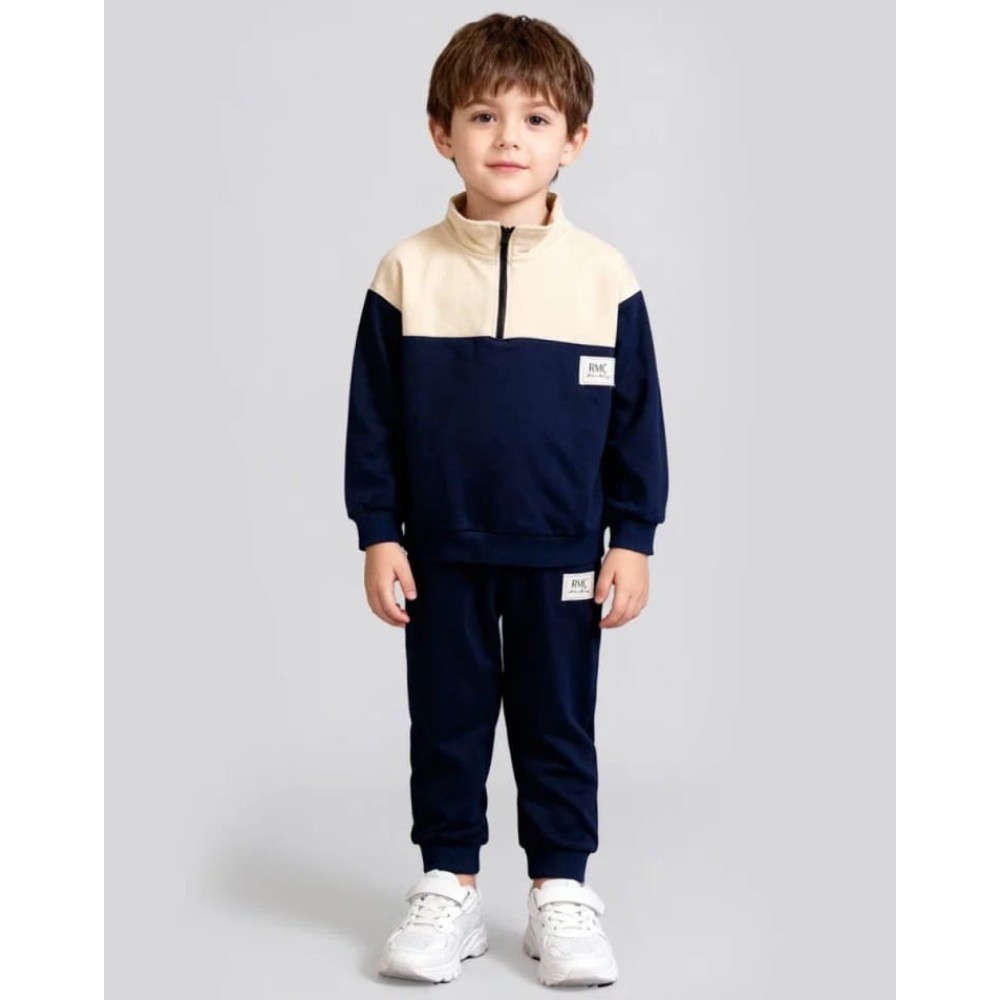 Παιδικό Σετ Φόρμα Για Αγόρι 2-5  Χρονών Μπεζ-Σκούρο Μπλε