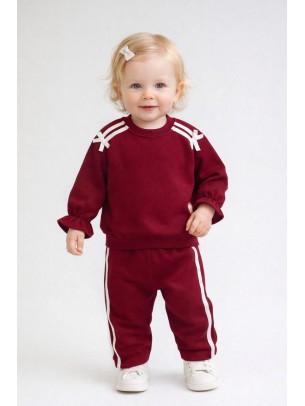 Βρεφικό Σετ Φόρμα Για Κορίτσι 6-24 Μηνών Μπορντό