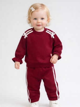 Βρεφικό Σετ Φόρμα Για Κορίτσι 6-24 Μηνών Μπορντό