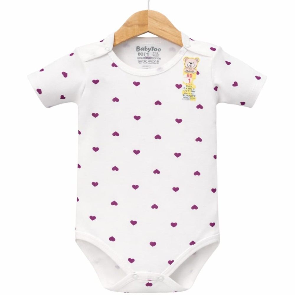 Βρεφικό Κορμάκι 1-9 Μηνών Λευκό-Μωβ