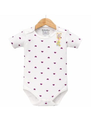 Βρεφικό Κορμάκι 1-9 Μηνών Λευκό-Μωβ