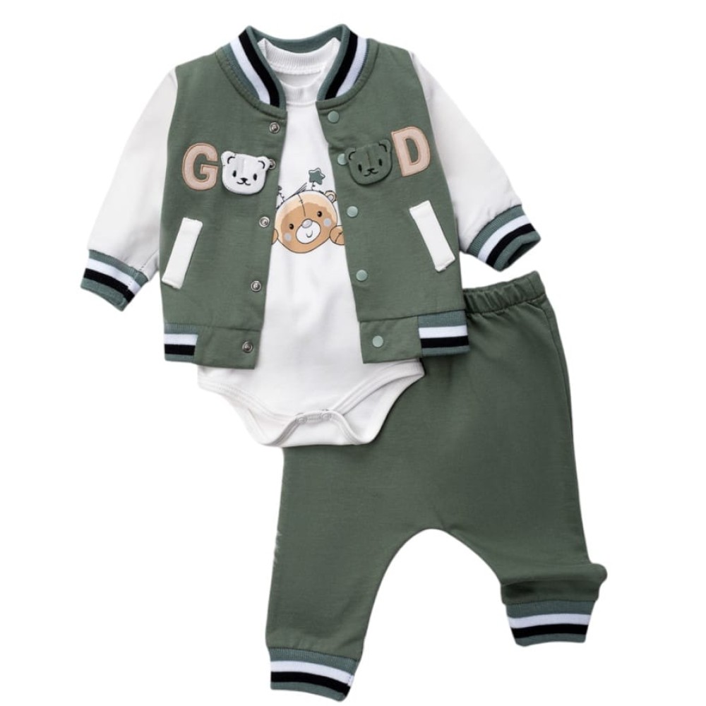 Βρεφικό Σετ 3Τμχ Για Αγόρι 0-9 Μηνών Πράσινο