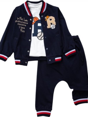 Βρεφικό Σετ 3Τμχ Για Αγόρι 6-18 Μηνών Σκούρο Μπλε