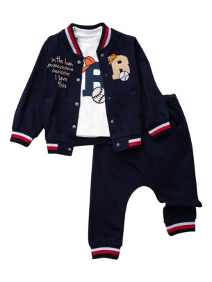 Βρεφικό Σετ 3Τμχ Για Αγόρι 6-18 Μηνών Σκούρο Μπλε