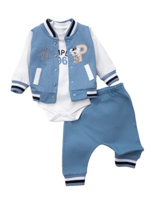  Βρεφικό Σετ 3Τμχ Για Αγόρι 0-9 Μηνών Μπλε