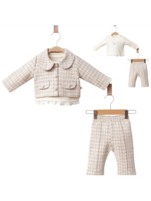 Βρεφικό Σετ  3Τμχ Για Κορίτσι 6-18 Μηνών Καφέ