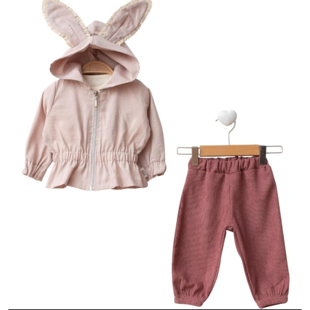 Βρεφικό Σετ 3Τμχ Για Κορίτσι 3-18 Μηνών Πούδρα