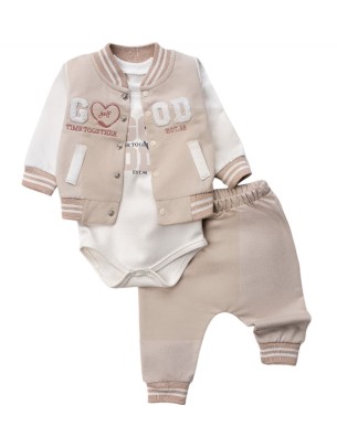 Βρεφικό Σετ 3Τμχ Για Κορίτσι 0-9 Μηνών Μπεζ