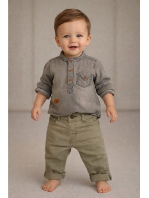 Βρεφικό Σετ Για Αγόρι 6-24 Μηνών Πράσινο-Γκρι
