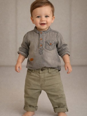 Βρεφικό Σετ Για Αγόρι 6-24 Μηνών Πράσινο-Γκρι