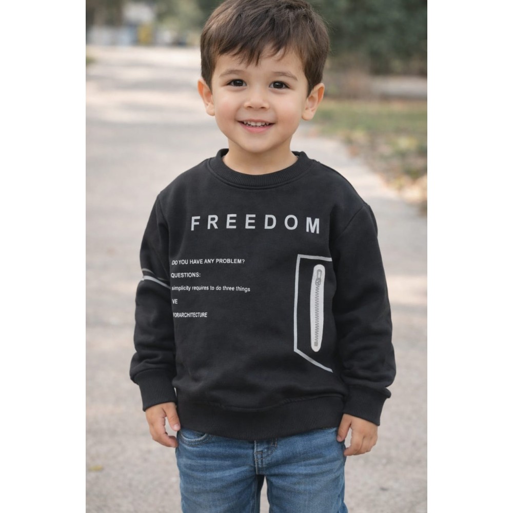 Παιδικό Φούτερ Για Αγόρι 3-12 Χρονών Μαύρο