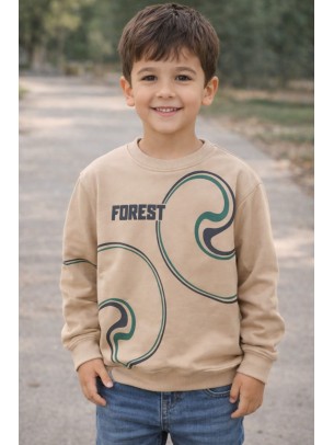 Παιδικό Φούτερ Για Αγόρι 5-12 Χρονών Μπεζ