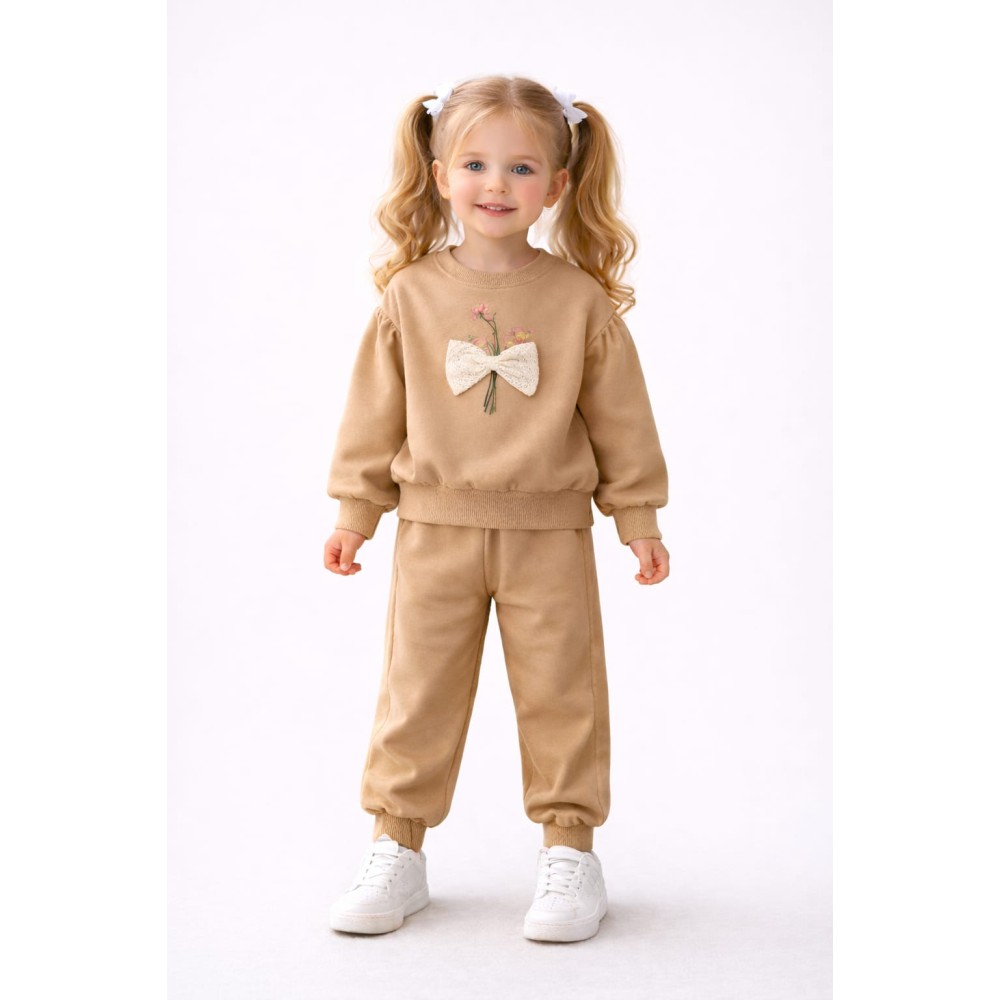 Παιδικό Σετ Φόρμα Για Κορίτσι 2-5 Χρονών Μπεζ