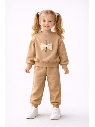 Παιδικό Σετ Φόρμα Για Κορίτσι 2-5 Χρονών Μπεζ