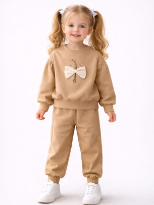 Παιδικό Σετ Φόρμα Για Κορίτσι 2-5 Χρονών Μπεζ
