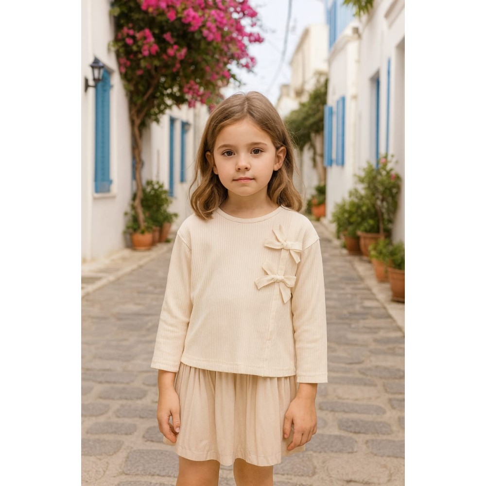 Παιδική Μπλούζα Για Κορίτσι 6-10 Χρονών Εκρού