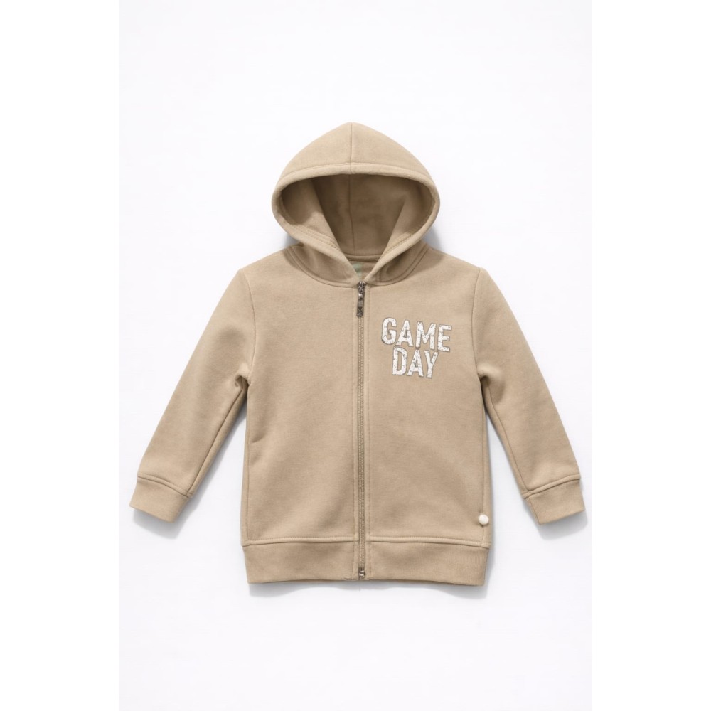 Παιδική Ζακέτα Φούτερ με Φλις Για Αγόρι 3-7 Χρονών Μπεζ