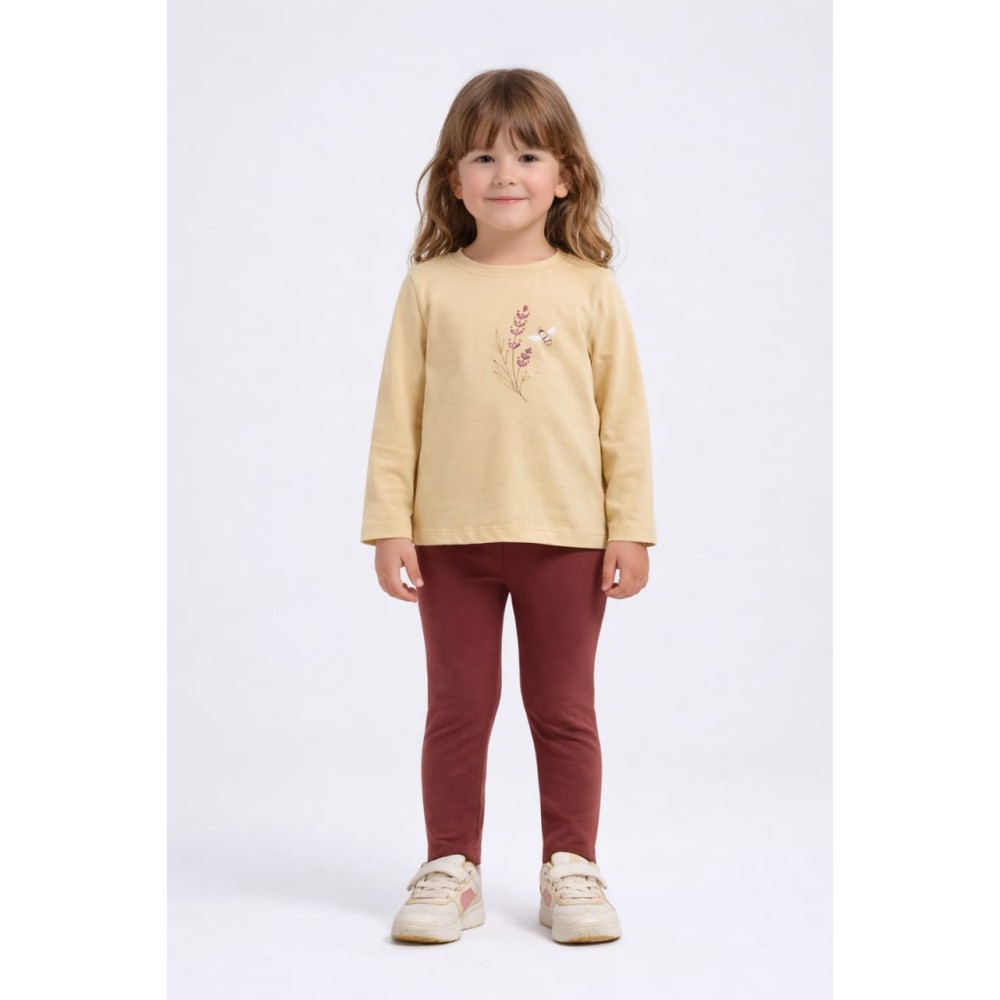 Παιδικό Σετ Για Κορίτσι 2-5  Χρονών Μπεζ - Μπορντό