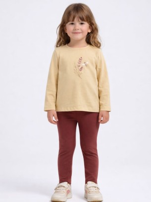 Παιδικό Σετ Για Κορίτσι 2-5  Χρονών Μπεζ - Μπορντό