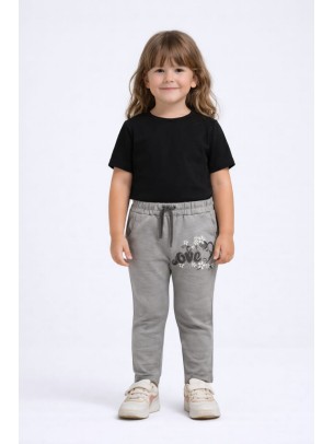 Παιδικό Παντελόνι Φόρμας Για Κορίτσι 2-5 Χρονών Γκρι