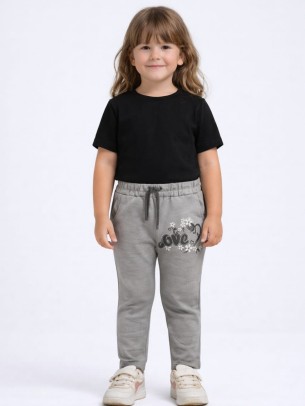 Παιδικό Παντελόνι Φόρμας Για Κορίτσι 2-5 Χρονών Γκρι