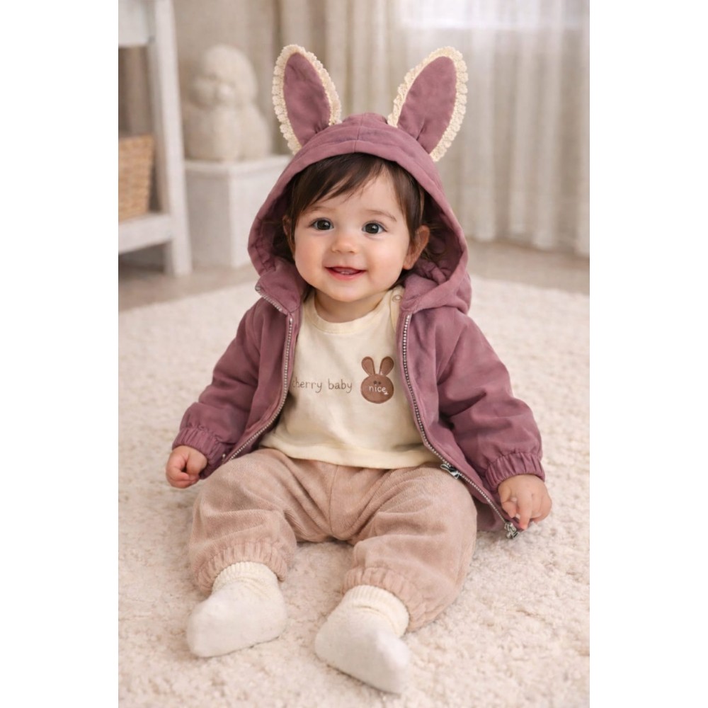 Βρεφικό Σετ 3Τμχ Για Κορίτσι 3-18 Μηνών Μωβ