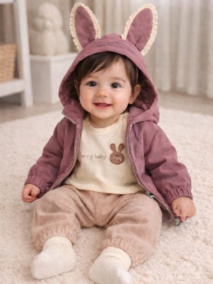 Βρεφικό Σετ 3Τμχ Για Κορίτσι 3-18 Μηνών Μωβ