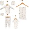 Σετ Νεογέννητο 7Τμχ Για Αγόρι  0-3 Μηνών Εκρού - Πράσινο