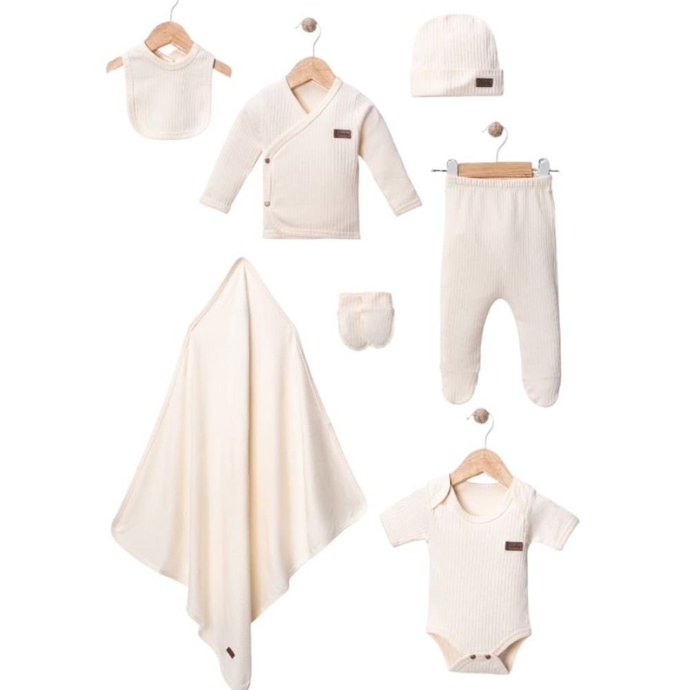 Σετ Νεογέννητο 7Τμχ 0-3 Μηνών Εκρού