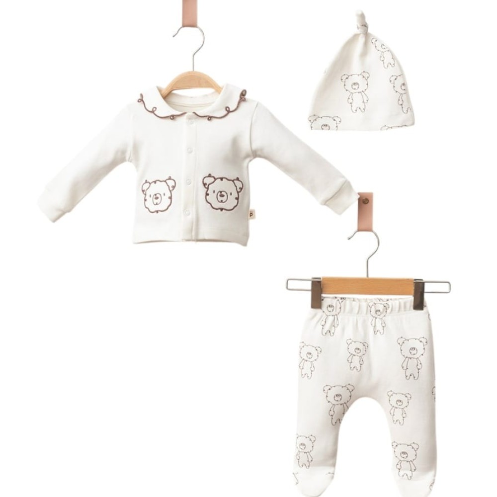 Σετ Νεογέννητο 3Τμχ 0-9 Μηνών Εκρού