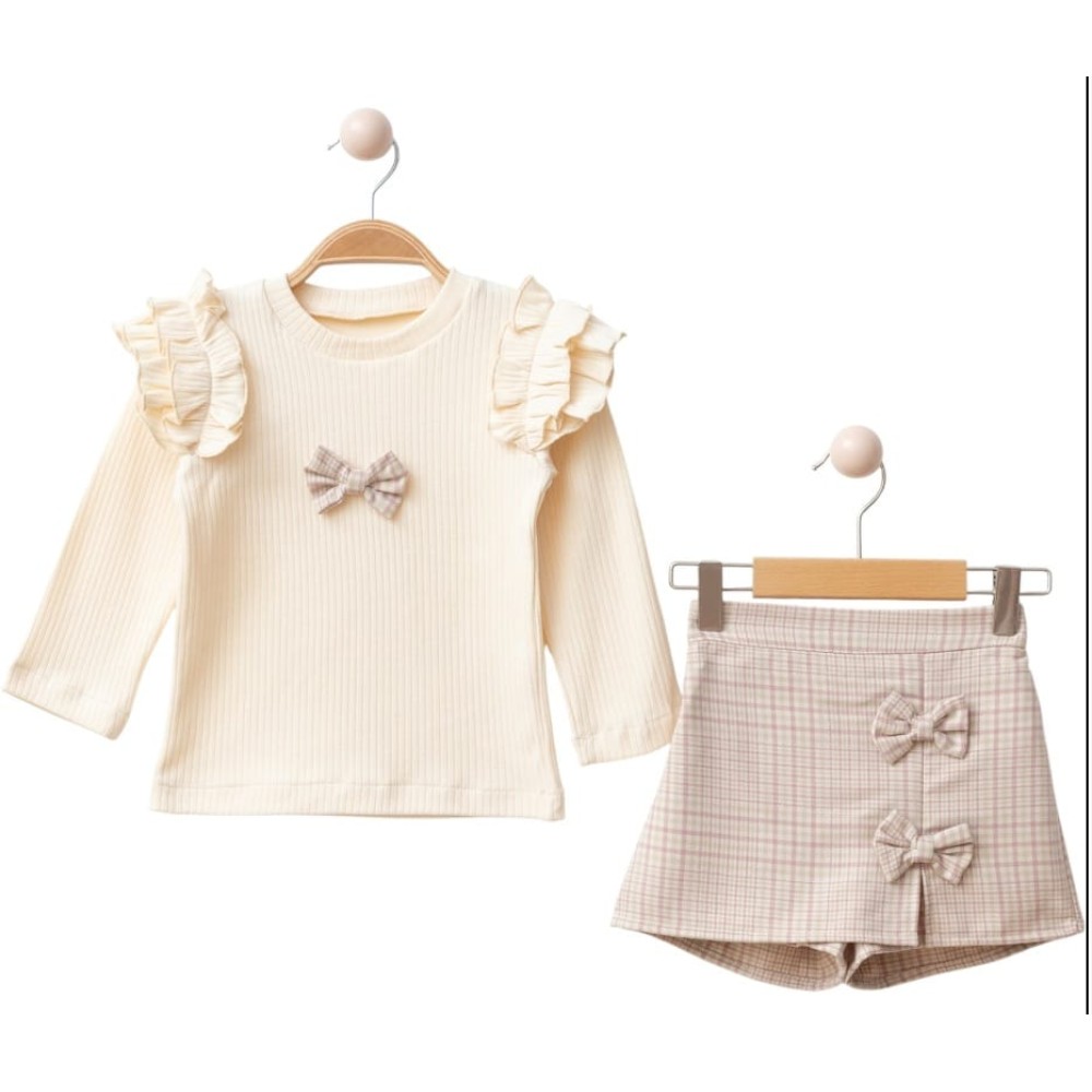 Παιδικό Σετ Για Κορίτσι 6-9 Χρονών Εκρού - Μωβ