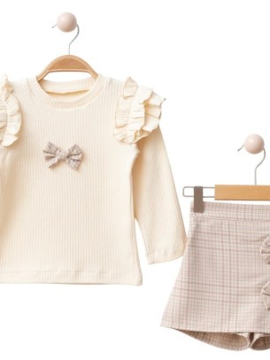 Παιδικό Σετ Για Κορίτσι 6-9 Χρονών Εκρού - Μωβ