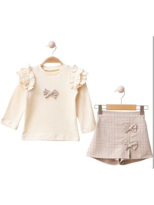 Παιδικό Σετ Για Κορίτσι 6-9 Χρονών Εκρού - Μωβ