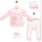 Σετ Νεογέννητο 5Τμχ Για Κορίτσι 0-3 Μηνών Ροζ