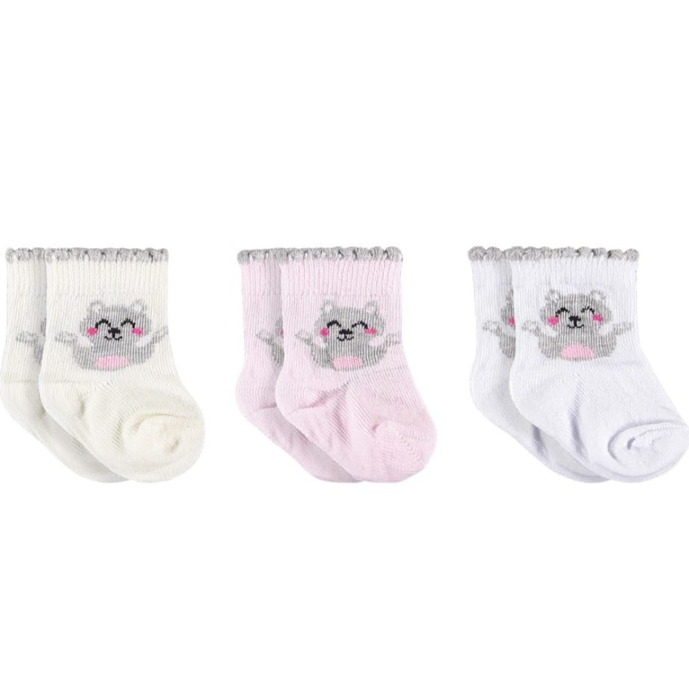 Βρεφικές Κάλτσες 3Τμχ 0-6 Μηνών Ροζ