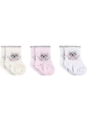 Βρεφικές Κάλτσες 3Τμχ 0-6 Μηνών Ροζ