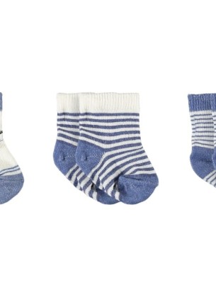 Βρεφικές Κάλτσες 3Τμχ 0-6 Μηνών Μπλε