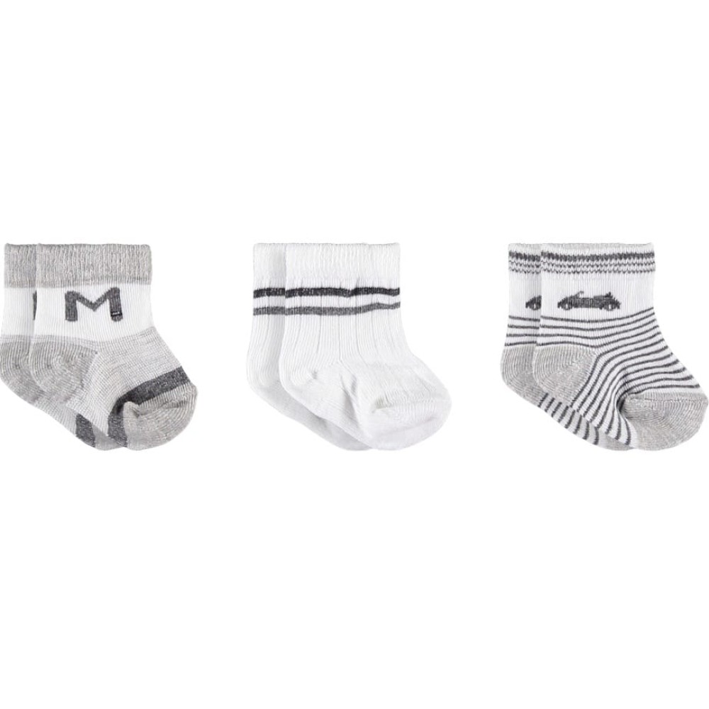 Βρεφικές Κάλτσες 3Τμχ 0-6 Μηνών Γκρι