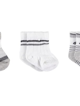 Βρεφικές Κάλτσες 3Τμχ 0-6 Μηνών Γκρι