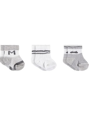 Βρεφικές Κάλτσες 3Τμχ 0-6 Μηνών Γκρι