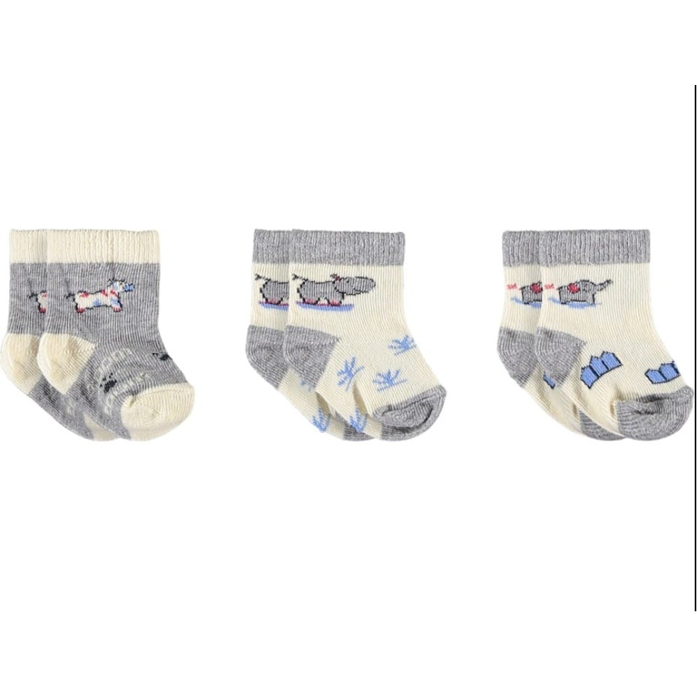 Βρεφικές Κάλτσες 3Τμχ 0-6 Μηνών Γκρι