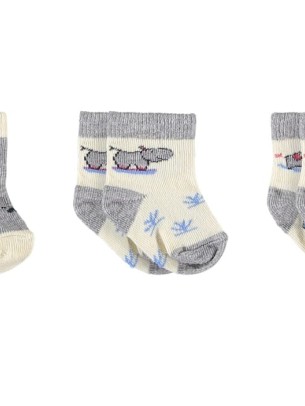 Βρεφικές Κάλτσες 3Τμχ 0-6 Μηνών Γκρι
