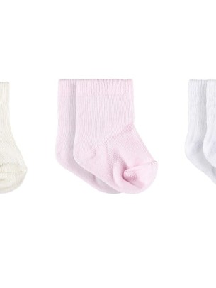 Βρεφικές Κάλτσες 3Τμχ 0-6 Μηνών Ροζ