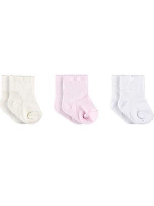 Βρεφικές Κάλτσες 3Τμχ 0-6 Μηνών Ροζ